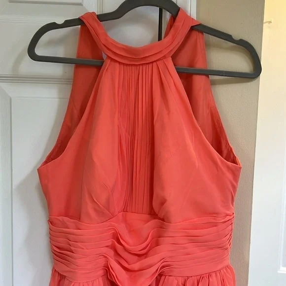 Hebeos A-Line/Princess Halter Sleeveless Ruched Floor-Length Chiffon Dresses - Picture 4 of 8